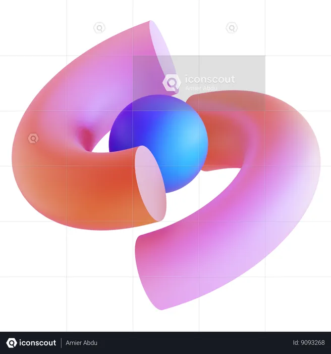 Ring Abstract Gradient Shape  3D Icon