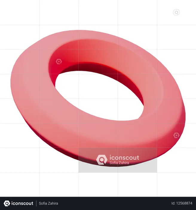 リングの抽象的な形  3D Icon