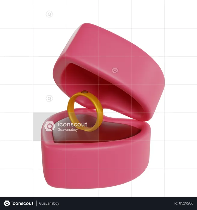Ring Box  3D Illustration
