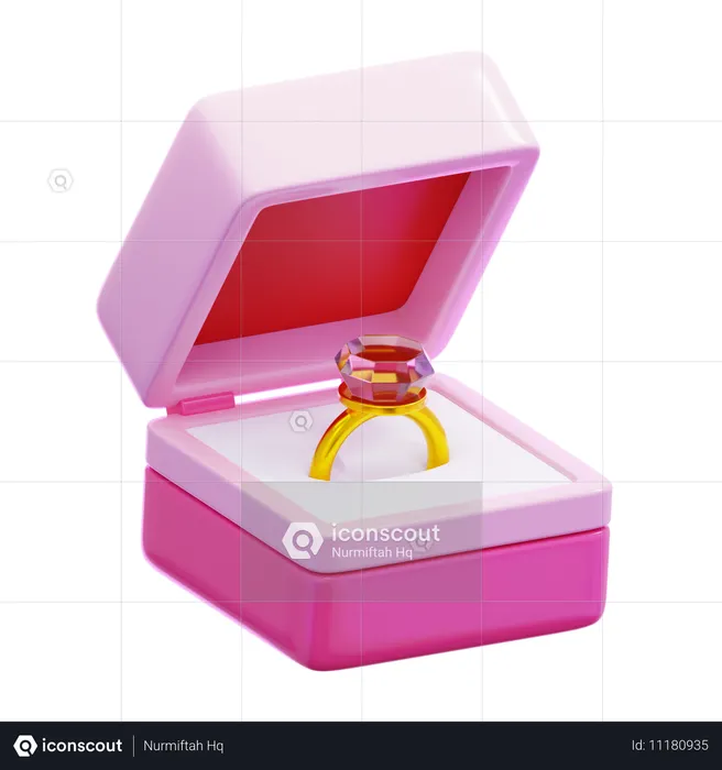 Ring Gift Box  3D Icon