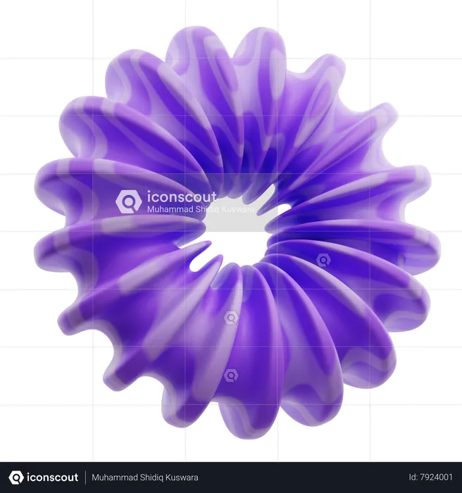 Ring Gradient Purple Abstract Shape  3D Icon