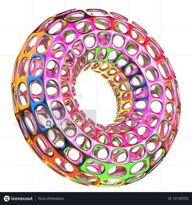 Ring Holographic Shapes  3D Icon