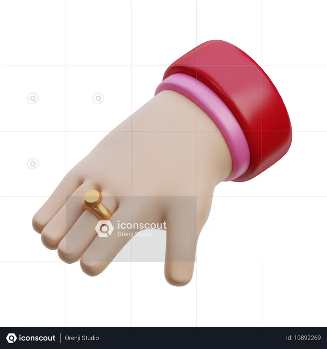 Ring In Hand  3D Icon