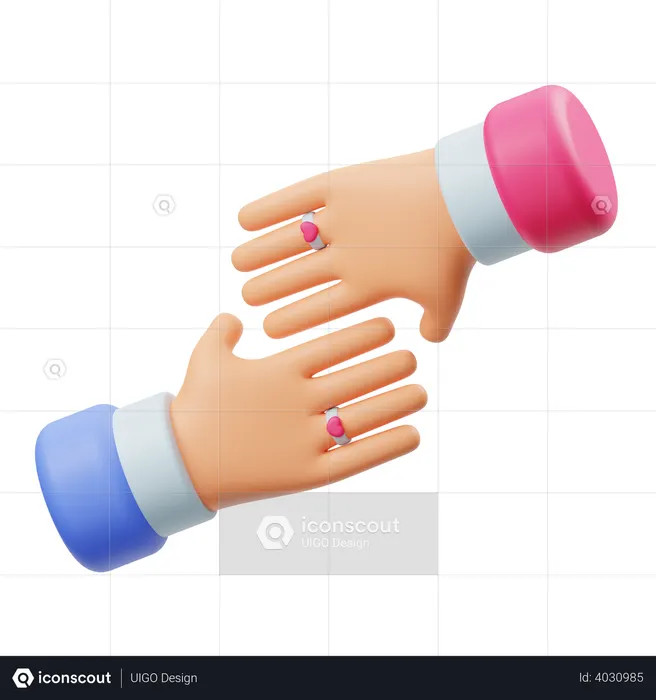 Ring In Hand  3D Icon