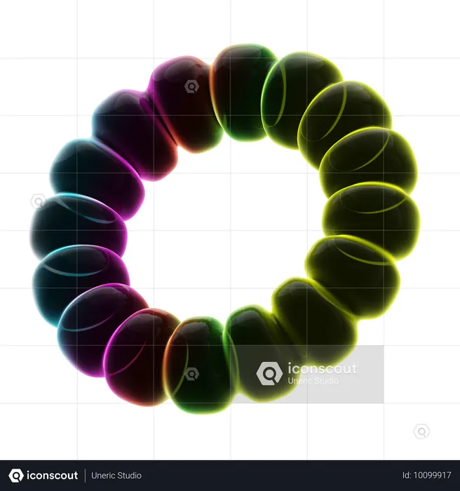 Ring Neon Abstract  3D Icon