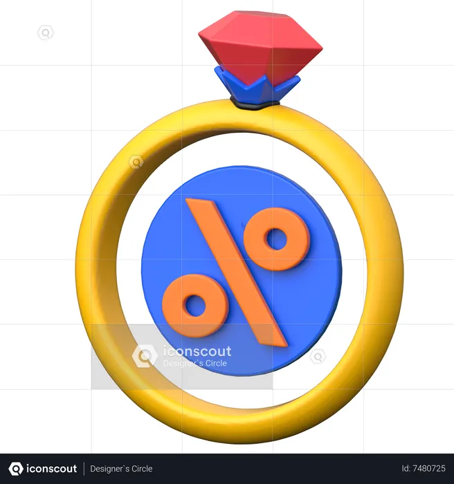 Ring rabatt  3D Icon