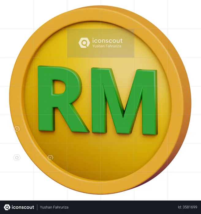 Ringgit Coin  3D Icon