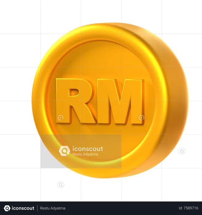Ringgit Coin  3D Icon