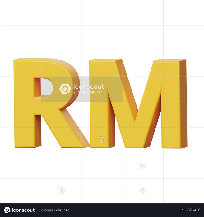 Ringgit Malaysia Sign  3D Icon