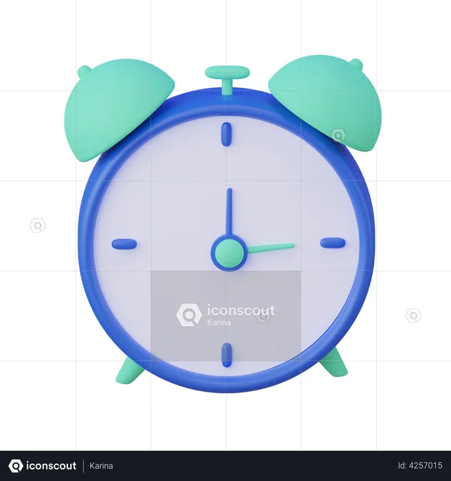 Ringing alarm clock  3D Illustration