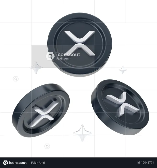 Ripple Coins  3D Icon