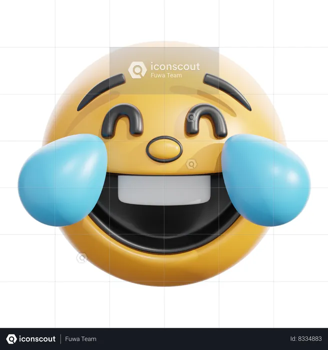 Rir com lágrimas de alegria Emoji 3D Icon