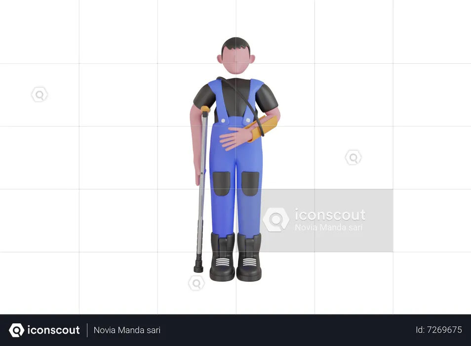 Risco do trabalhador no local de trabalho  3D Icon