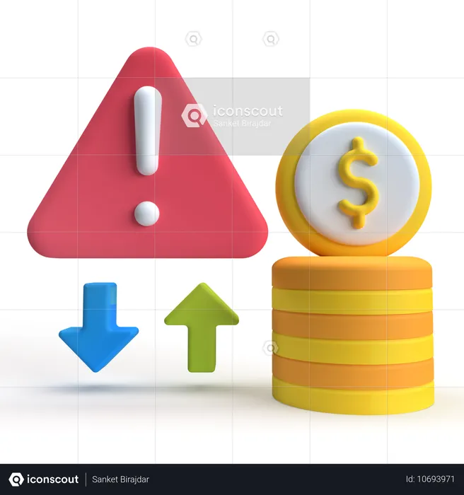 Risco financeiro  3D Icon