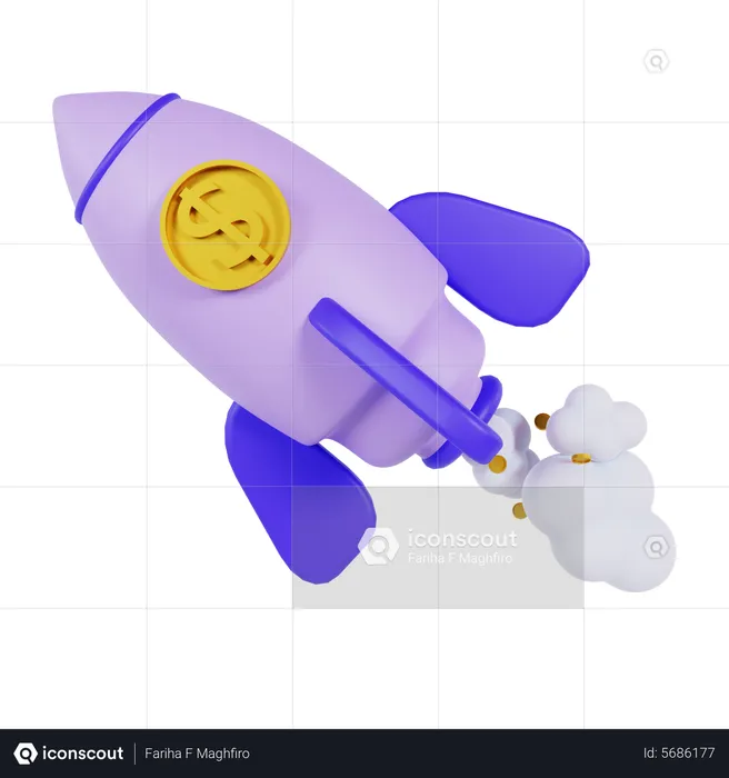 Rising Rocket Money  3D Icon