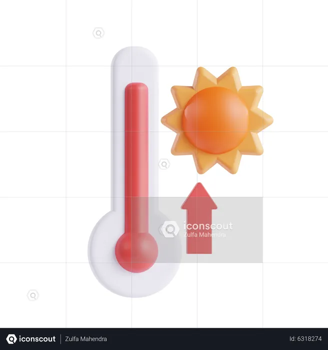 Rising Temperature  3D Icon