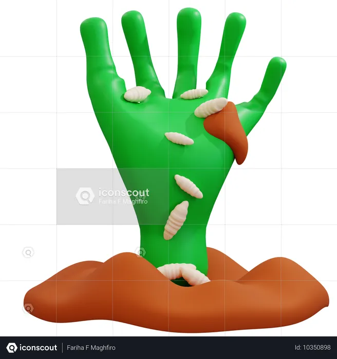 Rising Zombie Hand Halloween  3D Icon