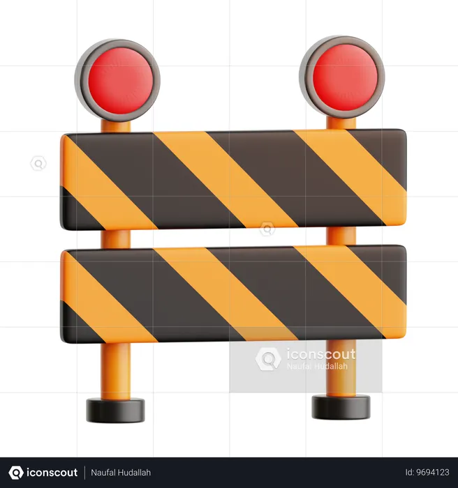 Road Barricade  3D Icon