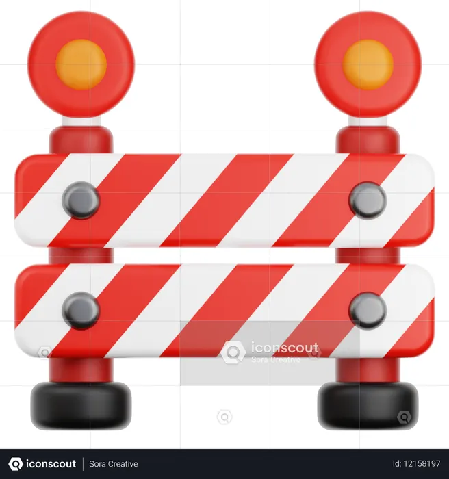 Road Barrier  3D Icon
