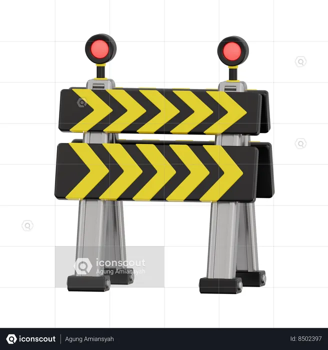 Road Barrier  3D Icon