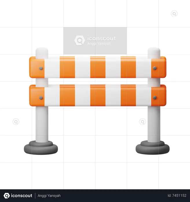 Road Barrier  3D Icon