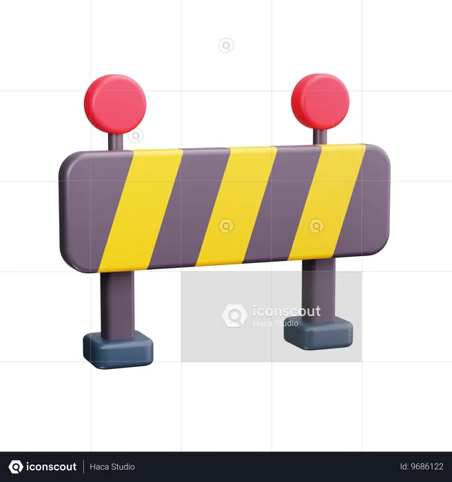 Road Barrier  3D Icon