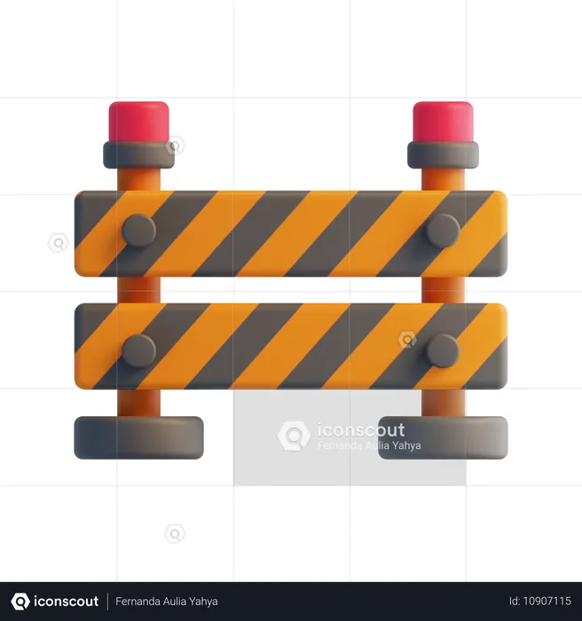 Road Barrier  3D Icon