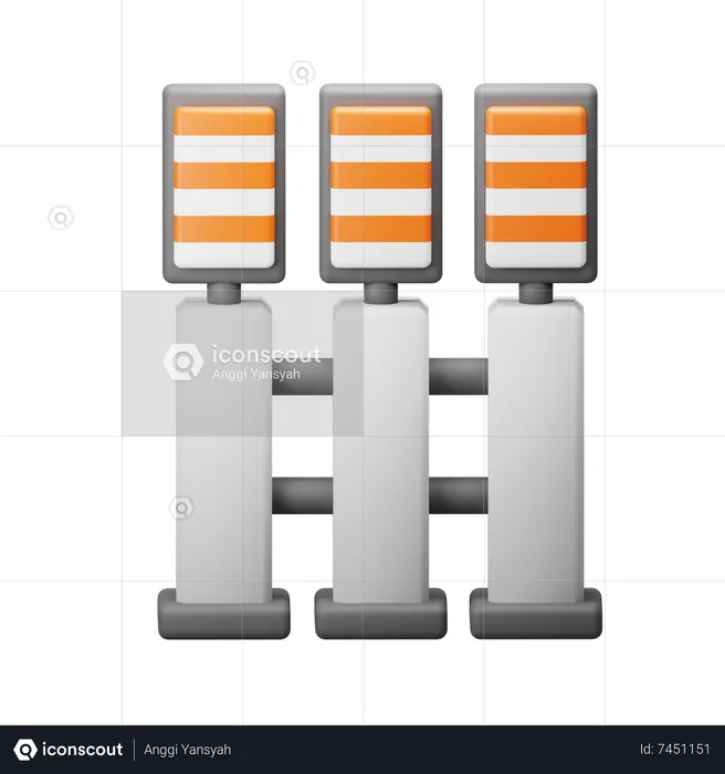 Road Barrier  3D Icon