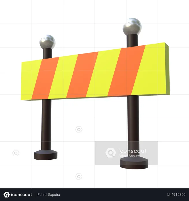 Road Barrier  3D Icon