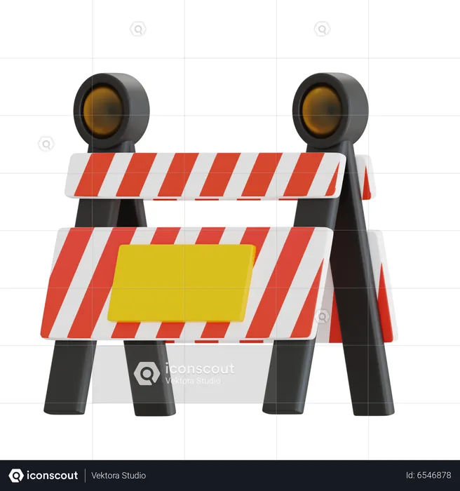 Road Barrier  3D Icon