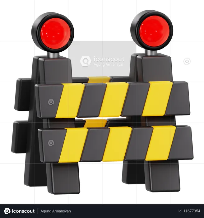Road Barrier  3D Icon