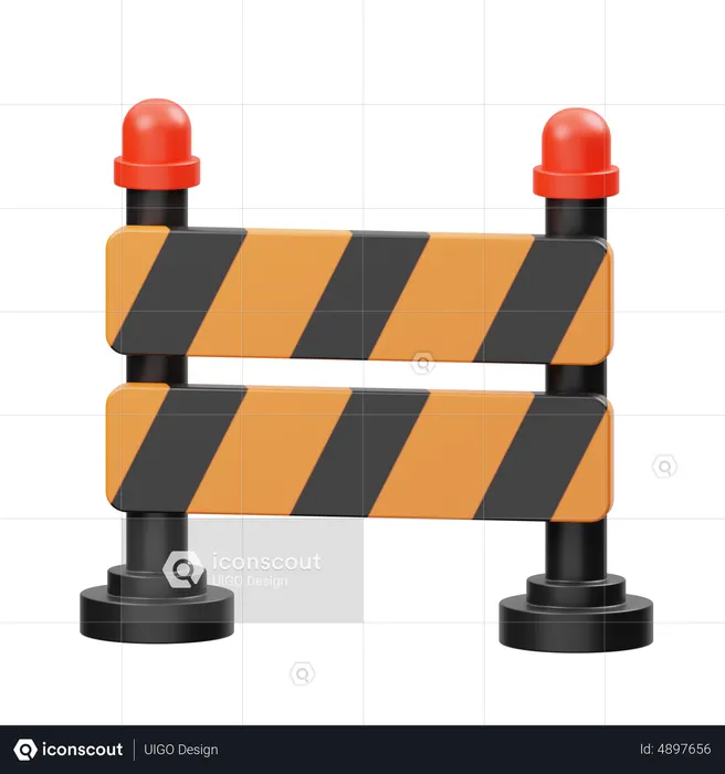 Road Barrier  3D Icon