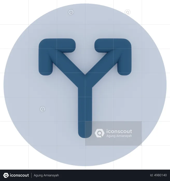Road Intersection Arrow  3D Icon