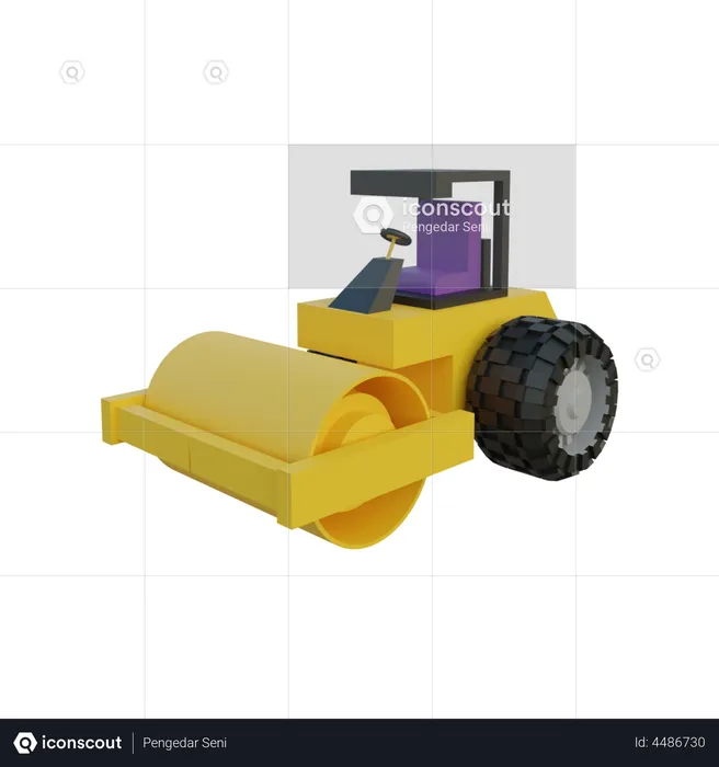 Road Roller  3D Illustration