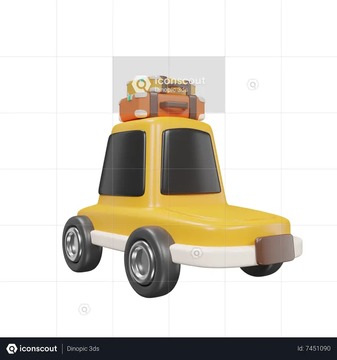 Road Trip Car  3D Icon