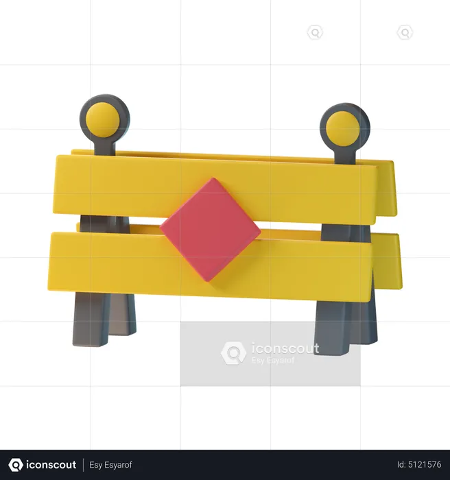 Roadblock Cone  3D Icon