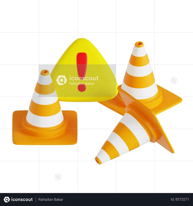 Roadblock warning  3D Icon