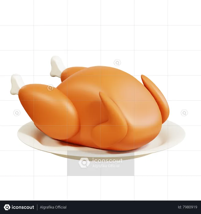 Roast Chicken  3D Icon