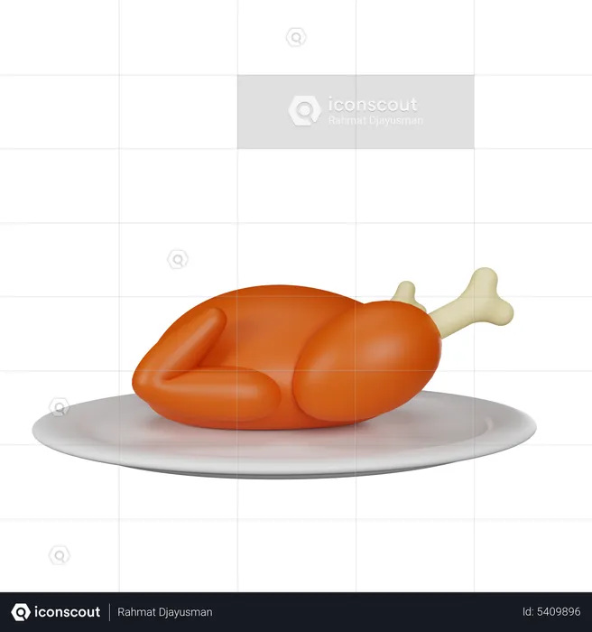 Roasted Chicken  3D Icon