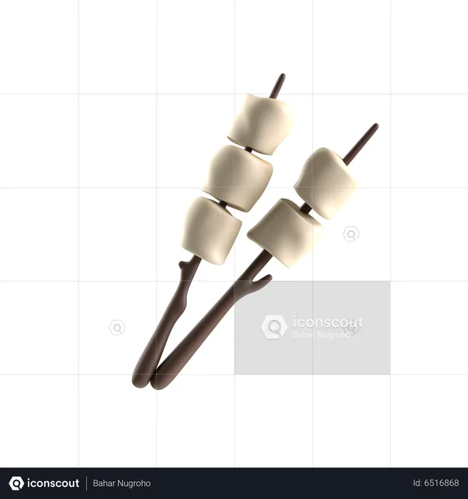Roasted Marshmallows  3D Icon