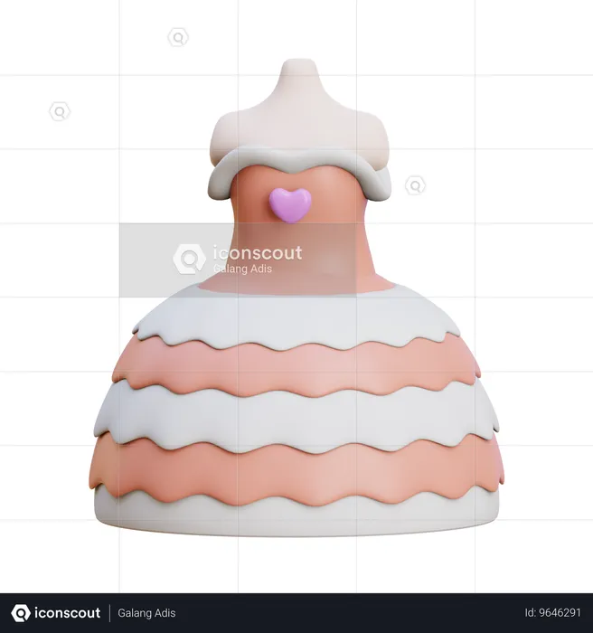 Robe de mariée  3D Icon