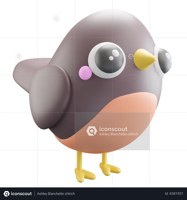 Robin Bird  3D Icon