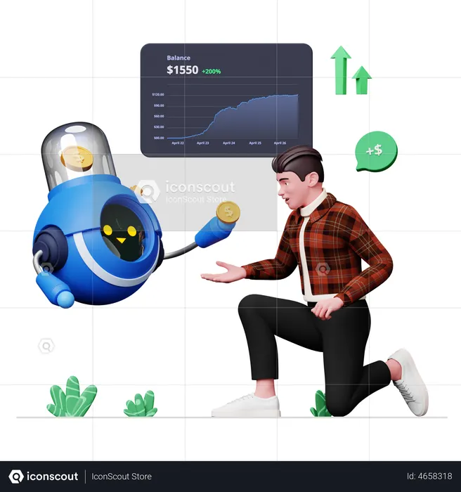 Robo Advisor  3D Illustration