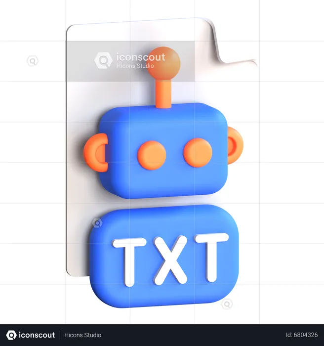 Robôs txt  3D Icon