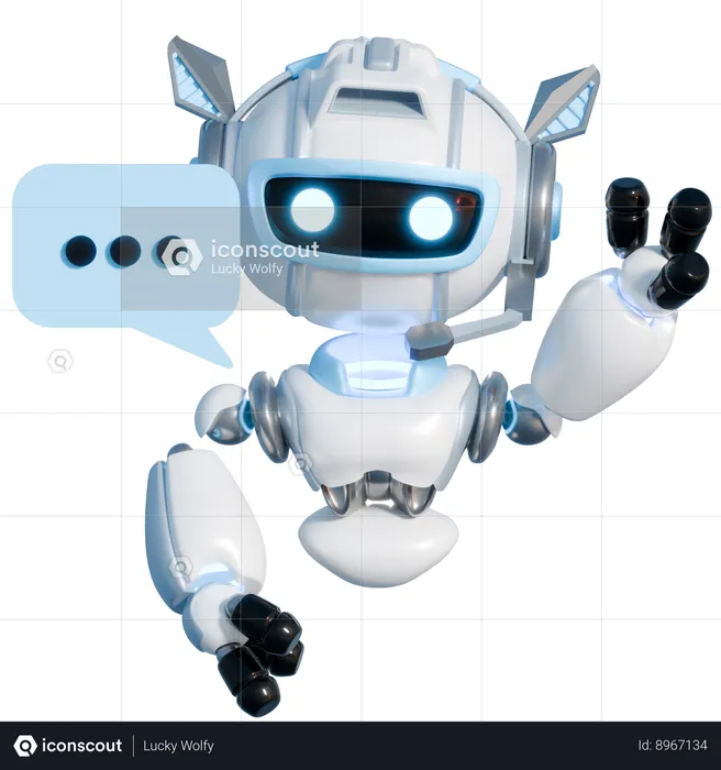 ROBOT ADMIN CHAT BOT  3D Illustration