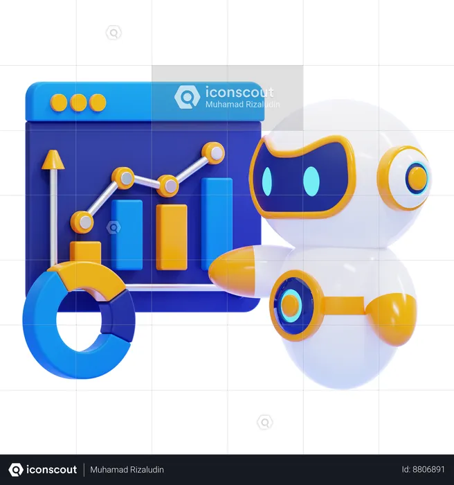 Robot analizando  3D Icon