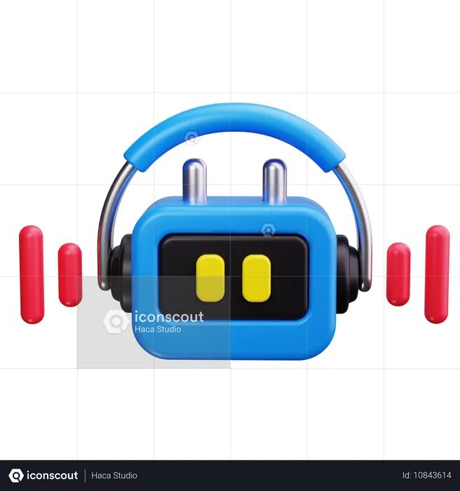 Robot asistente de voz  3D Icon