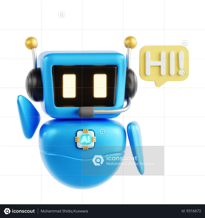 Robot Assistant  3D Icon