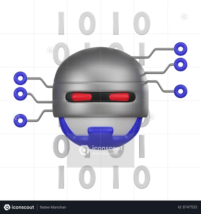 Robot Brain  3D Icon