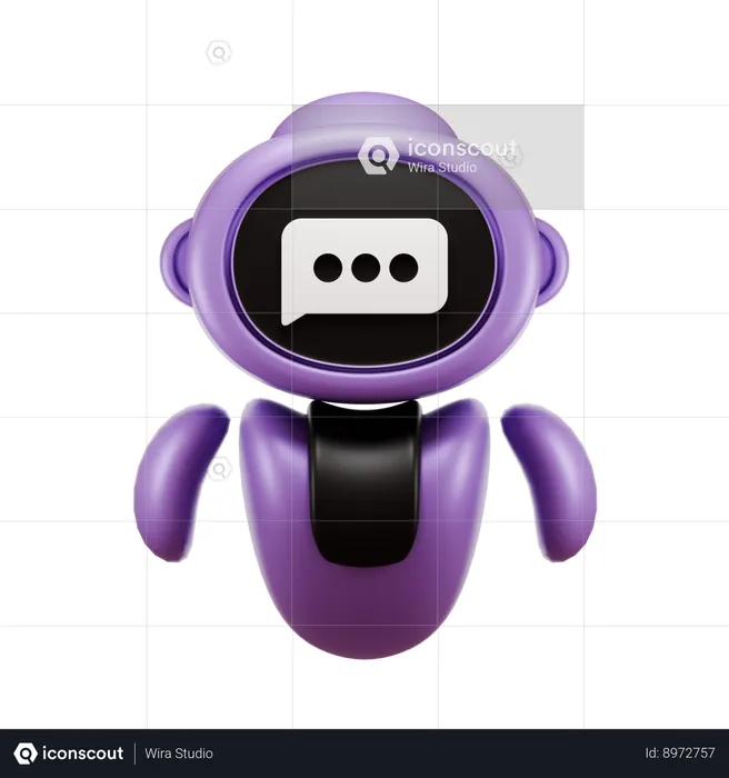 Robot chat  3D Illustration